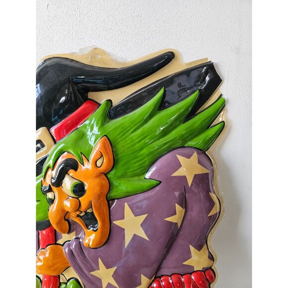 Vintage witch celluloid plastic Halloween hanging lawn window cauldron skulls ca - Picture 8 of 13